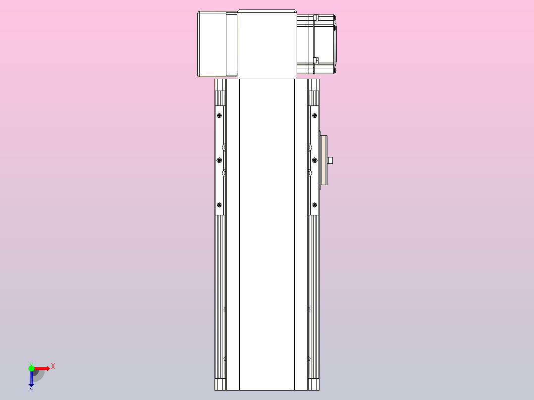 皮带直线轴半封闭可选导轨TPA-HNB-105D-90-L100-RP-Y-P20-N3俯视图