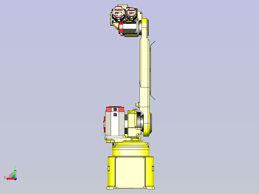 一款复杂机械臂3D模型后视图