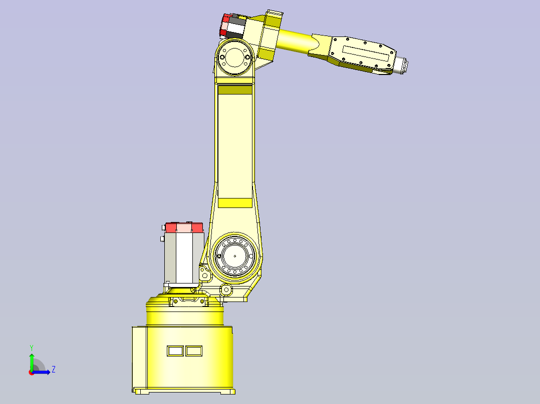 一款复杂机械臂3D模型左视图
