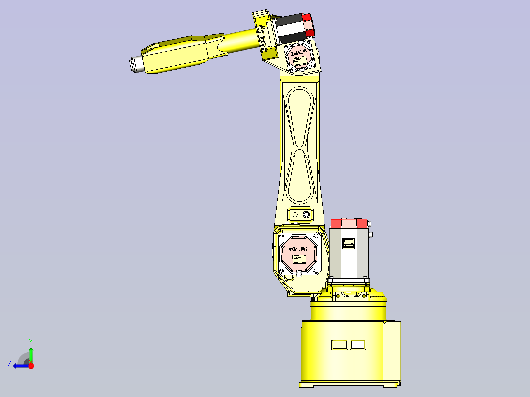 一款复杂机械臂3D模型右视图