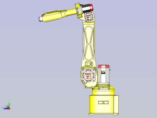 一款复杂机械臂3D模型右视缩略图