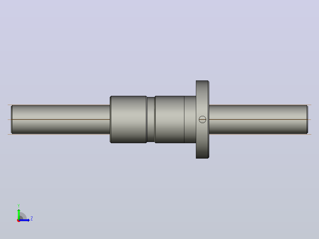 FFZD2505-3滚珠丝杆3D模型左视图