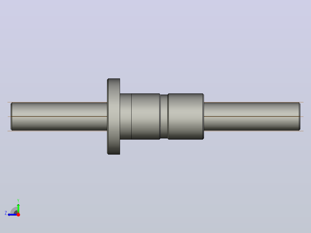 FFZD2505-3滚珠丝杆3D模型右视图