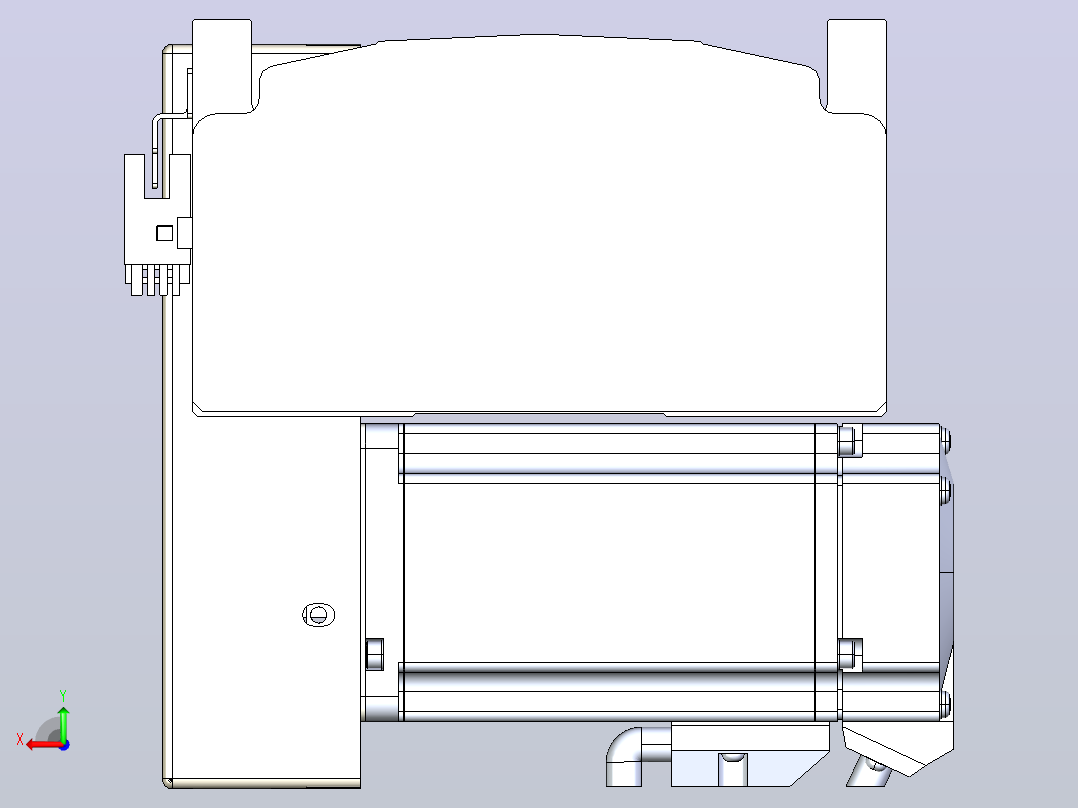 皮带直线轴半封闭可选导轨TPA-HNB-140D-120-L1650-RP-Y-P40-N3后视图