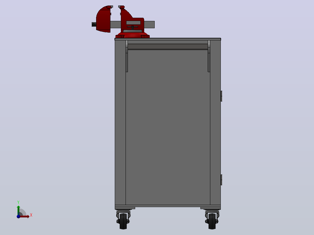 工具车胶合板运载工具前视图