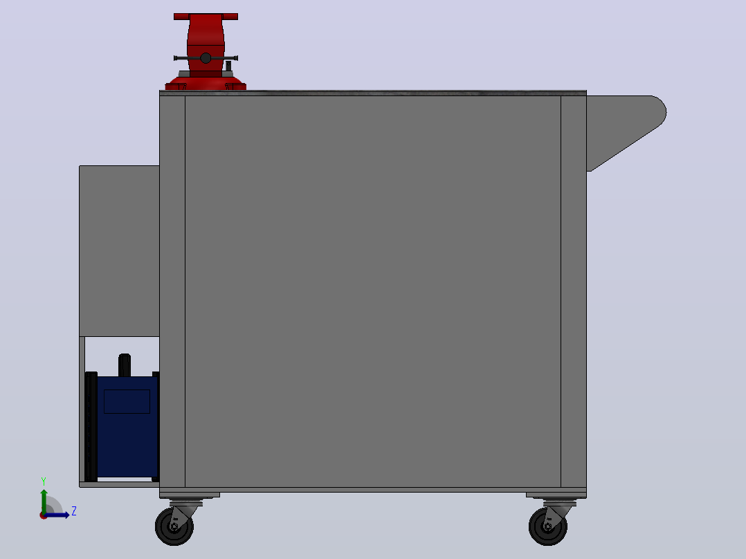工具车胶合板运载工具左视图