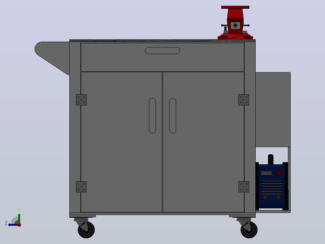 工具车胶合板运载工具右视图