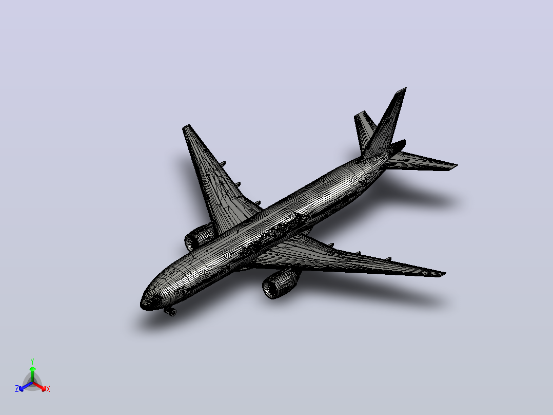 Boeing 777-200R飞机左视图