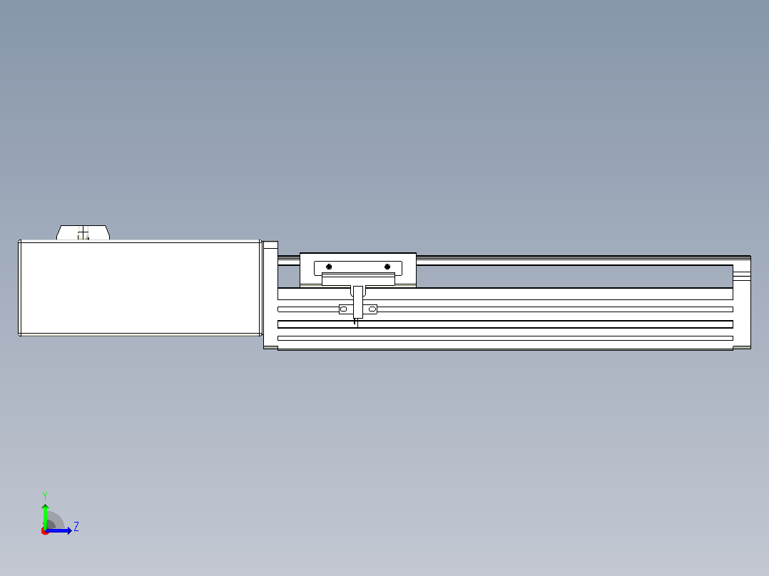 皮带直线轴半封闭可选导轨TPA-HNB-85D-90-L150-MR-Y-P20-N3左视图