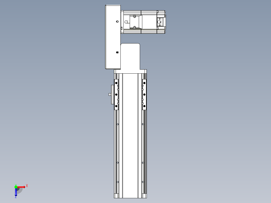 皮带直线轴半封闭可选导轨TPA-HNB-85D-90-L150-MR-Y-P20-N3俯视图