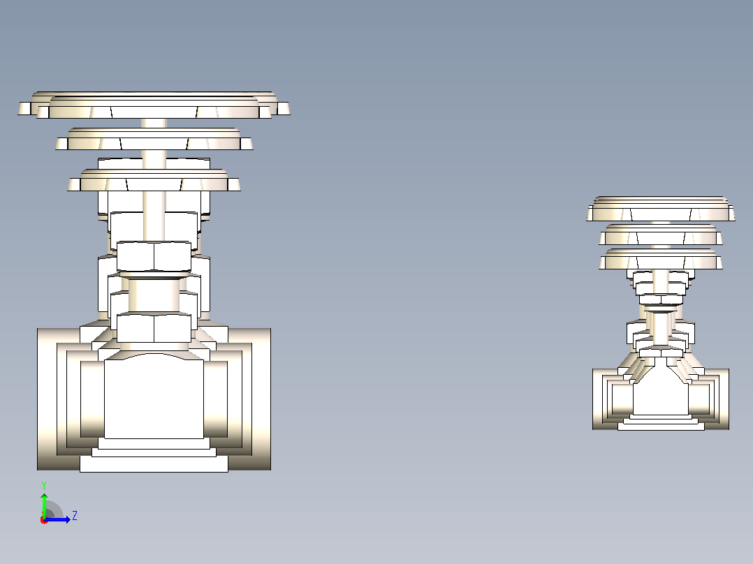 不锈钢针形阀左视图