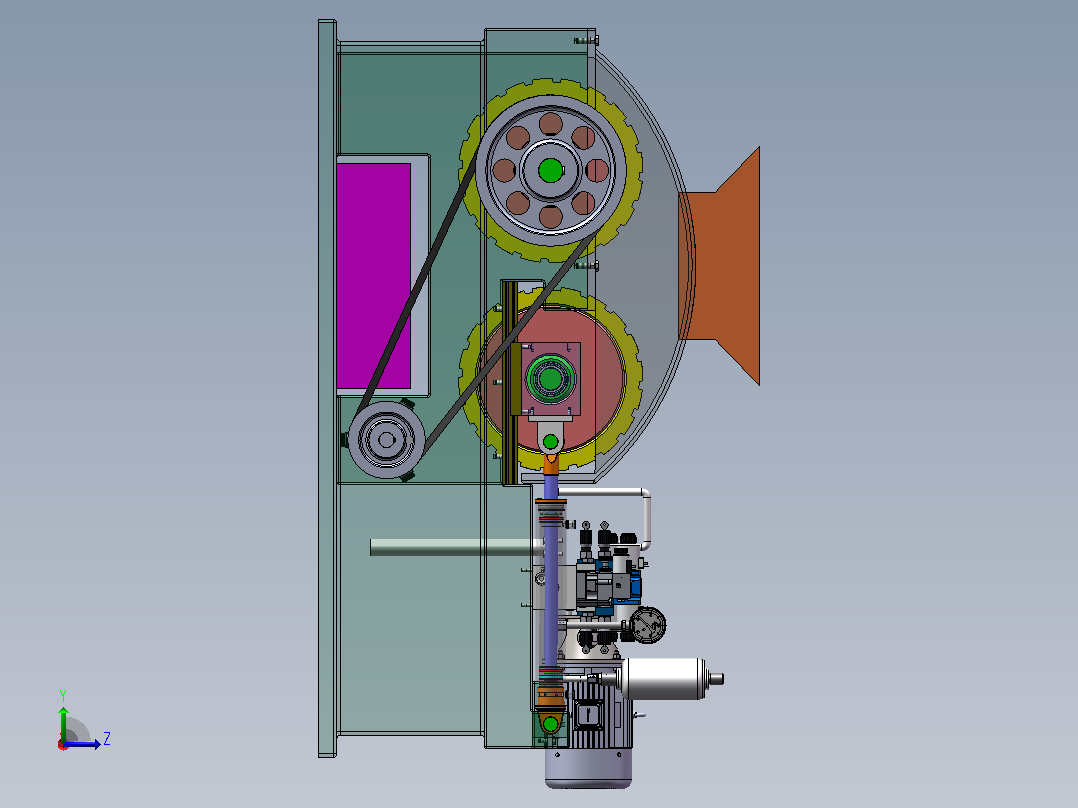液压辊式破碎机（SW+CAD+说明书）左视图
