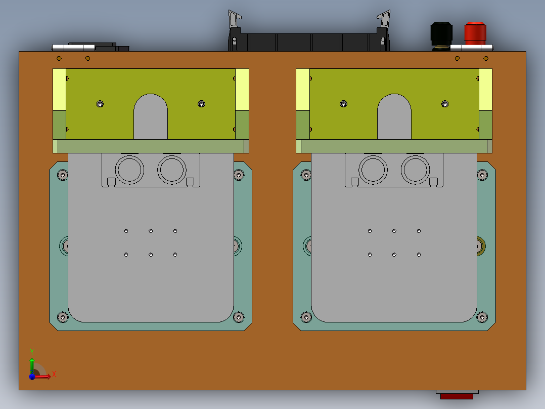 双工位双气缸测试治具sw17可编辑前视图