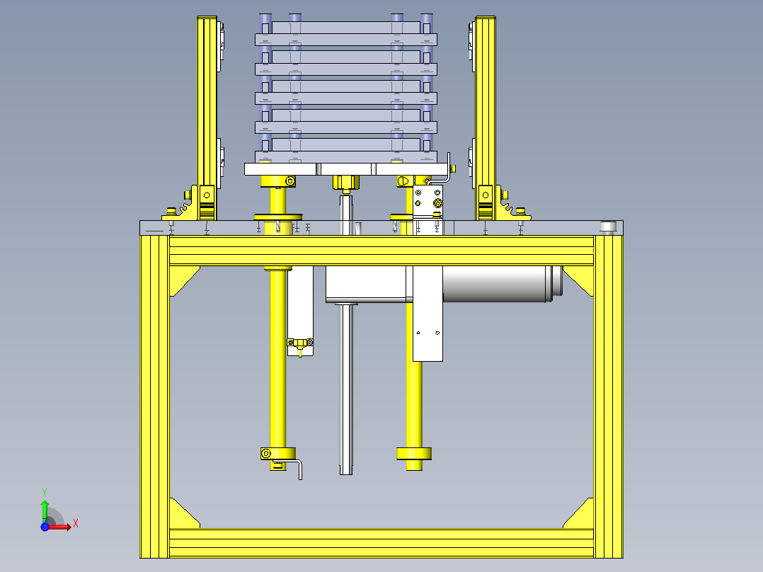 上下间距进给机构前视图