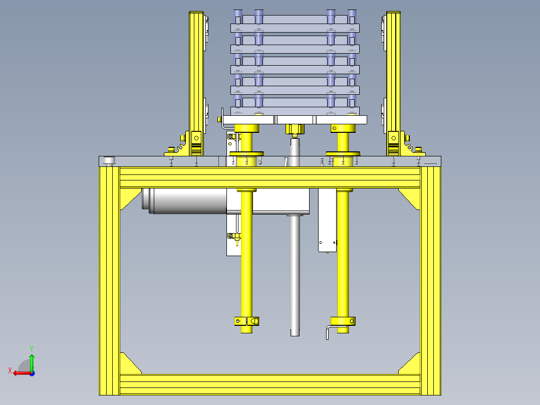 上下间距进给机构后视图