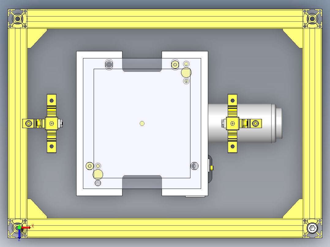 上下间距进给机构俯视图