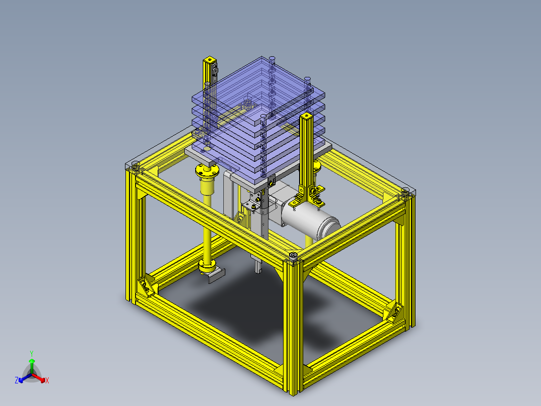 上下间距进给机构正等轴测图