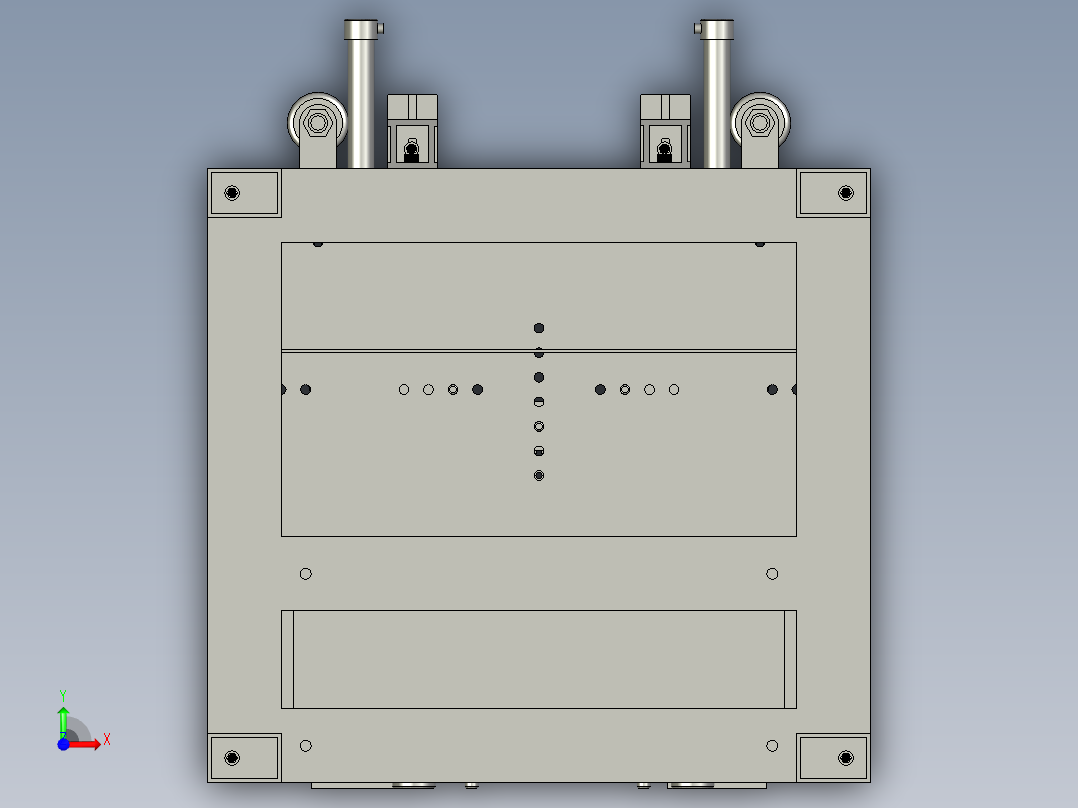 双工位测漏机3D模型前视图