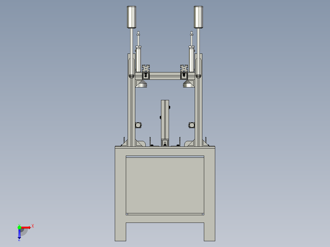 双工位测漏机3D模型俯视图