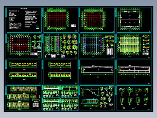 含夹层钢结构厂房结构施工图