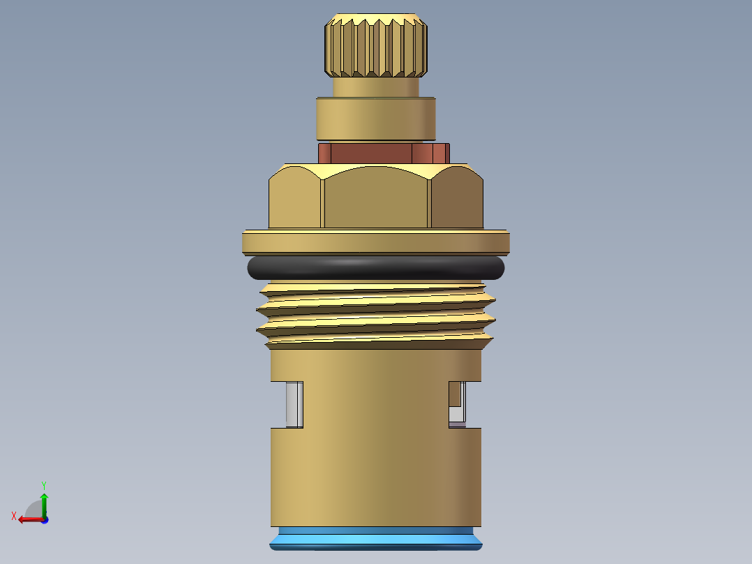 M18x1.5全铜陶瓷快开水龙头阀芯后视图