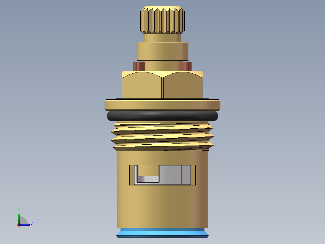 M18x1.5全铜陶瓷快开水龙头阀芯左视图