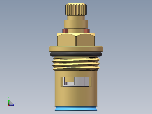 M18x1.5全铜陶瓷快开水龙头阀芯左视缩略图