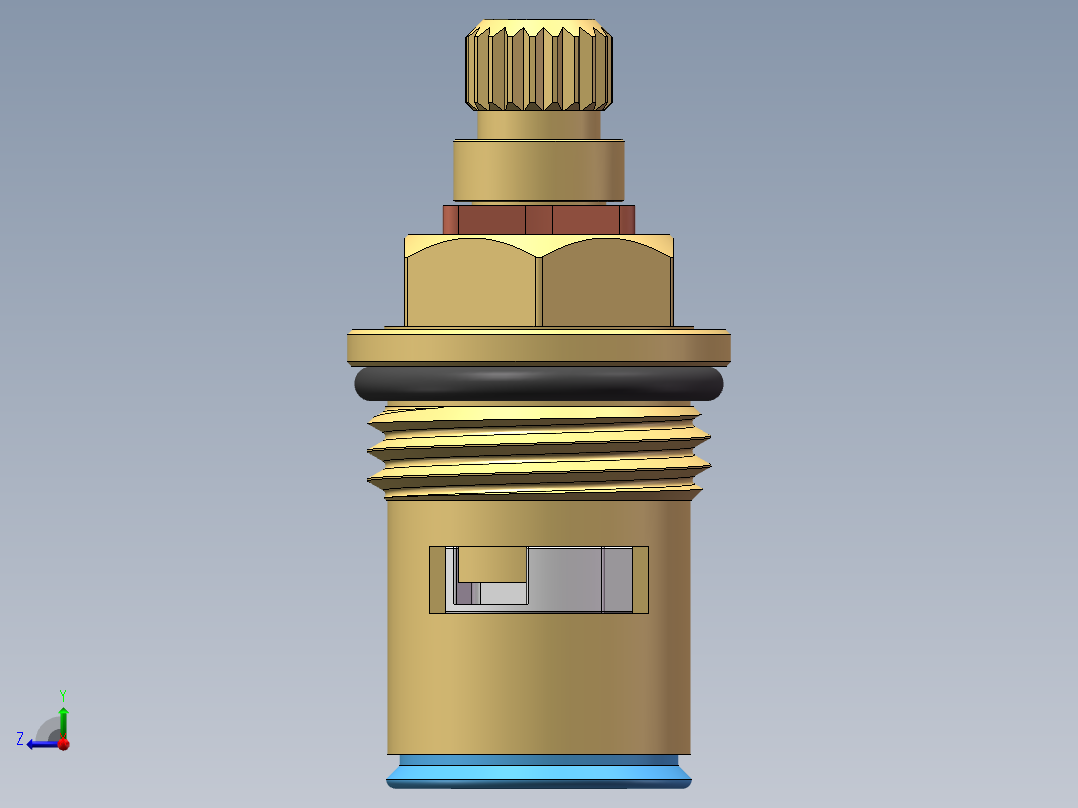 M18x1.5全铜陶瓷快开水龙头阀芯右视图