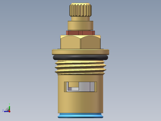M18x1.5全铜陶瓷快开水龙头阀芯右视缩略图