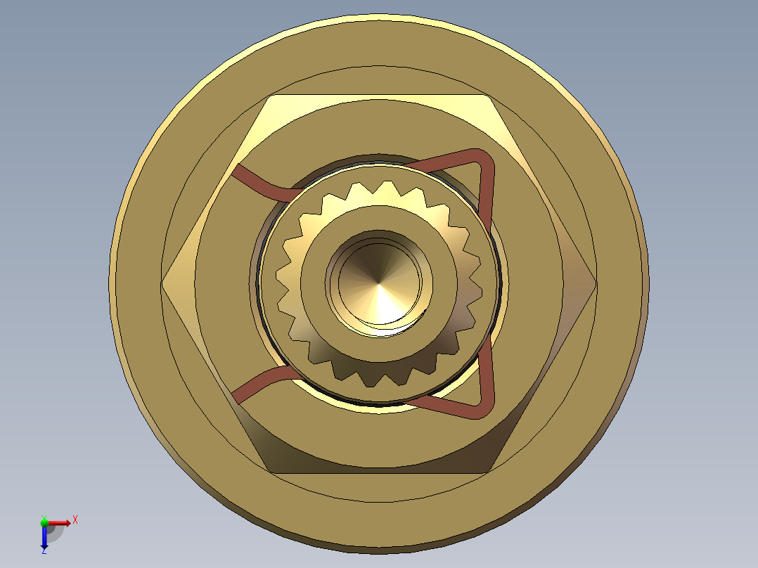 M18x1.5全铜陶瓷快开水龙头阀芯俯视图