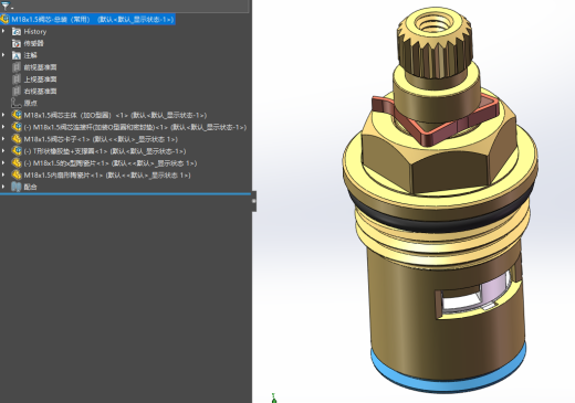 M18x1.5全铜陶瓷快开水龙头阀芯缩略图