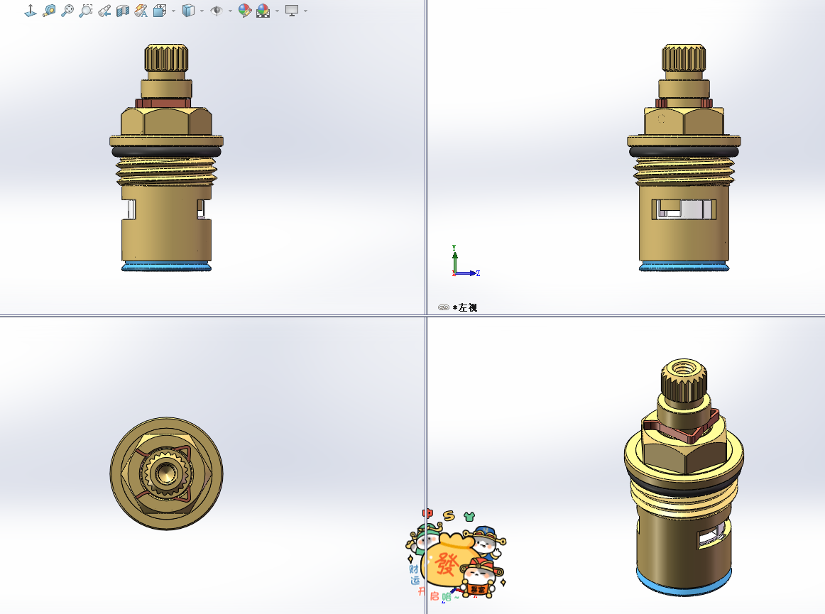M18x1.5全铜陶瓷快开水龙头阀芯