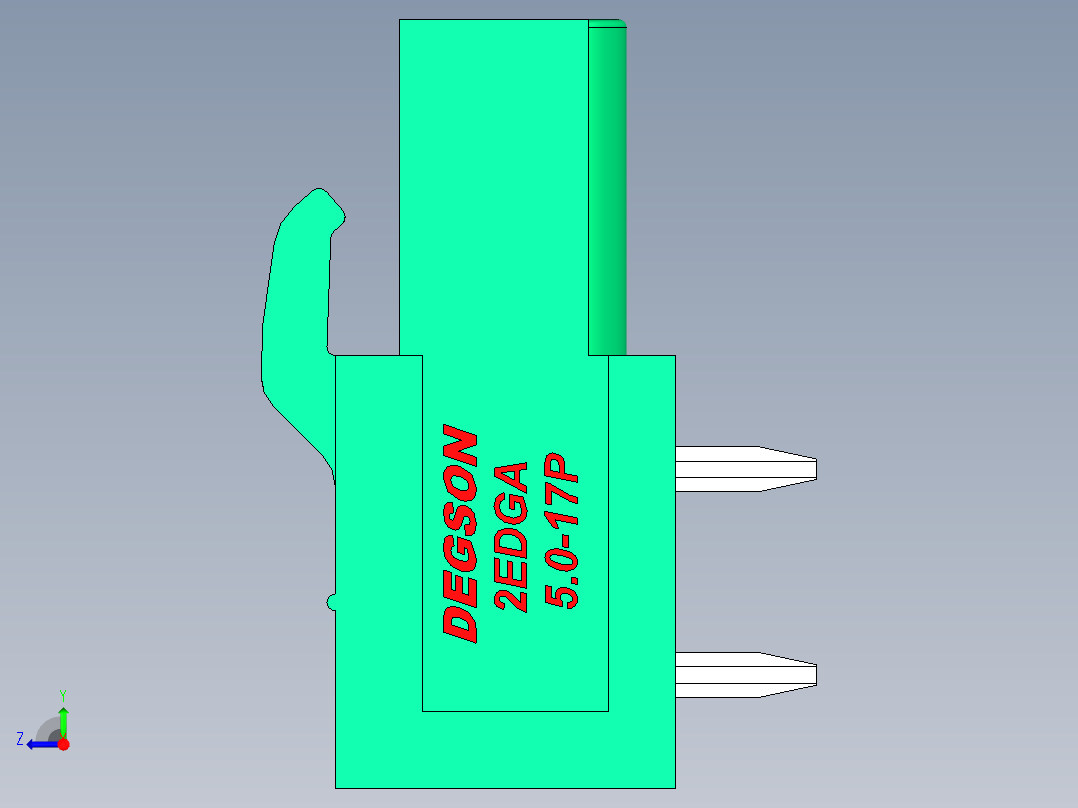 DEGSON 2EDG 系列 5.0mm 可插拔接线端子组-2EDGA-5.0-17P-14-00AH右视图