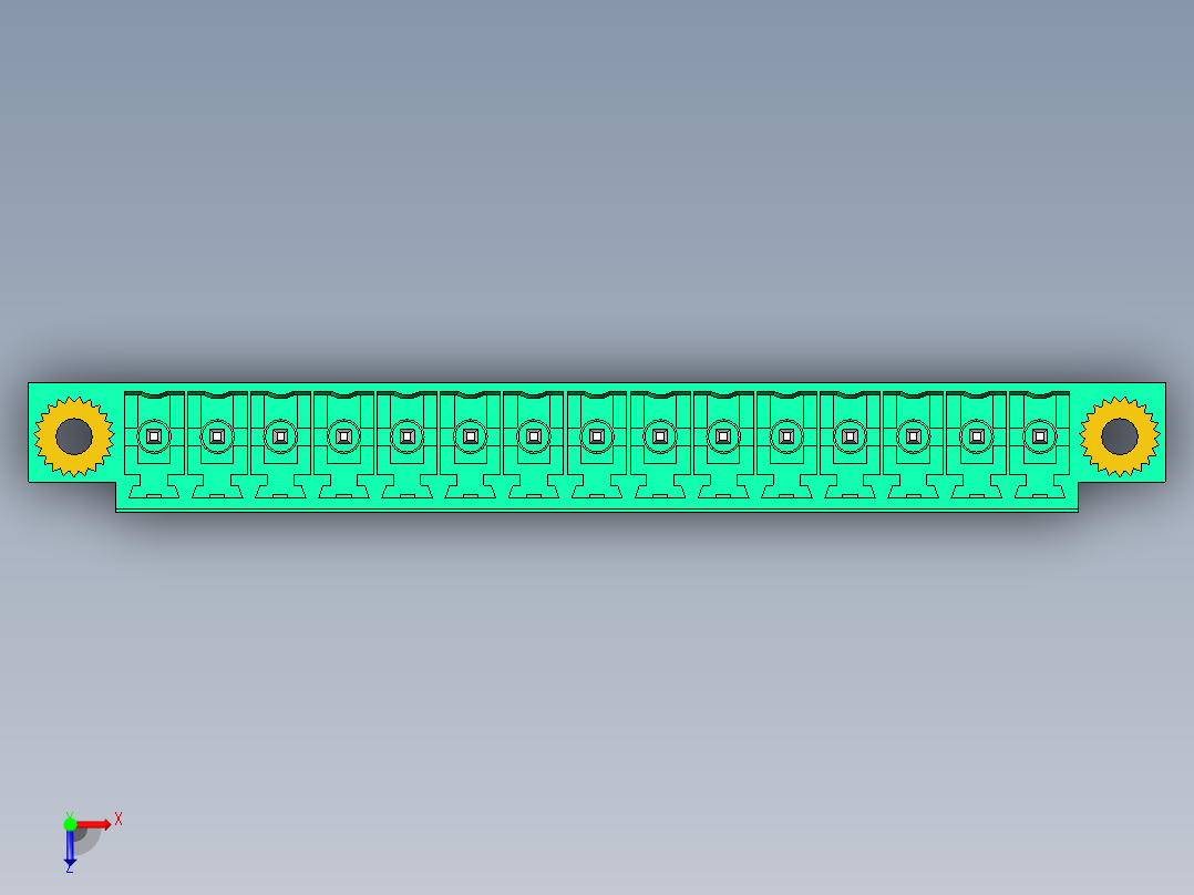 DEGSON 15EDG（公头） 3.5mm 螺钉锁紧，插拔式接线端子 FullPack-15EDGVM-3.5-15P-14-00AH俯视图