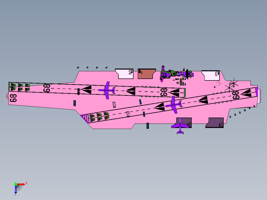 超级CVN-68核动力航空母舰俯视图