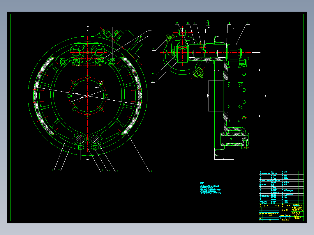 客车鼓式制动系统设计CAD图纸4张-客车制动系统图纸