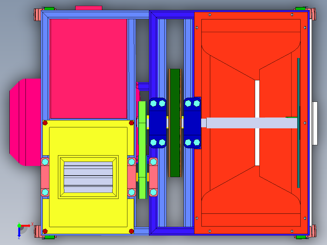 搅拌筛料机俯视图