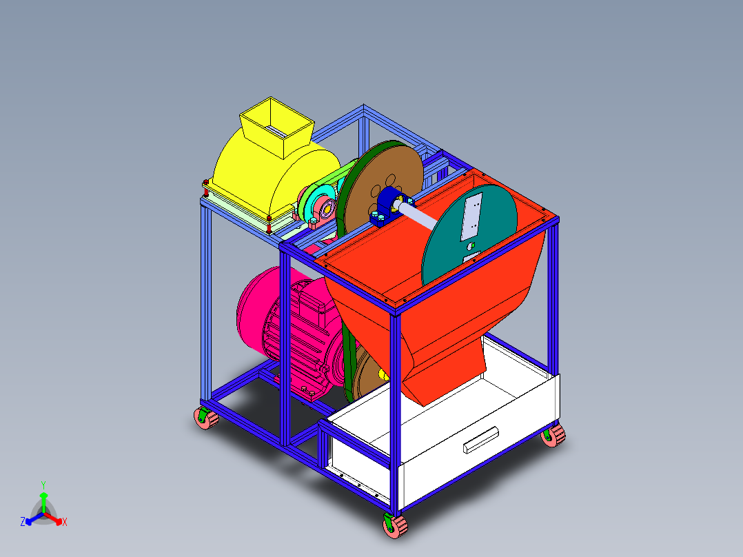 搅拌筛料机正等轴测图