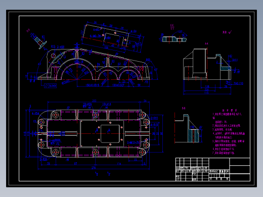 CAD格式机械制图二维100例练习-98 模型空间的打印输出