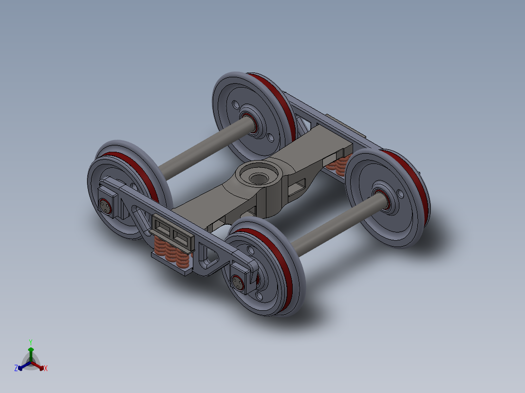 铁路转向架3D数模图纸 solidworks设计 附IGS格式