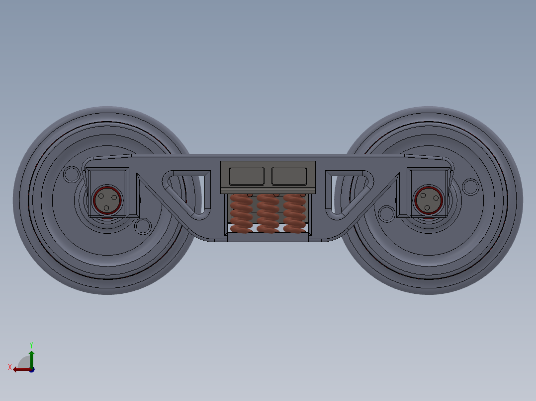 铁路转向架3D数模图纸 solidworks设计 附IGS格式后视图