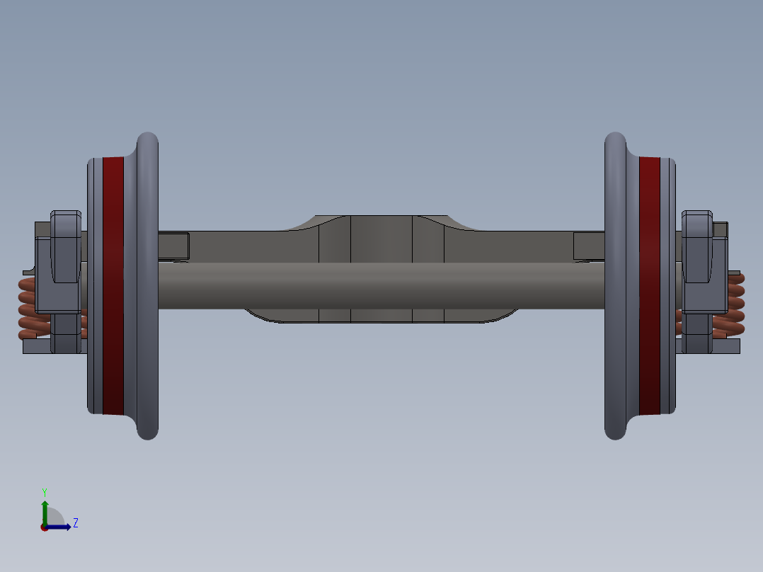 铁路转向架3D数模图纸 solidworks设计 附IGS格式左视图