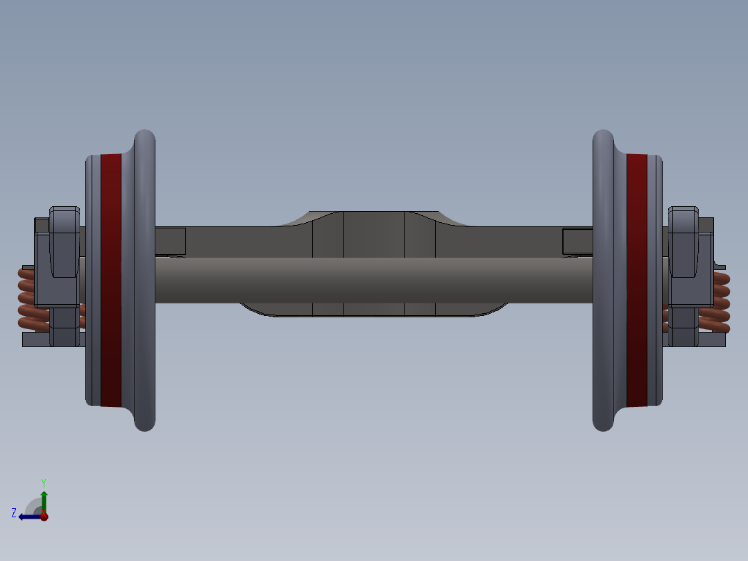 铁路转向架3D数模图纸 solidworks设计 附IGS格式右视图