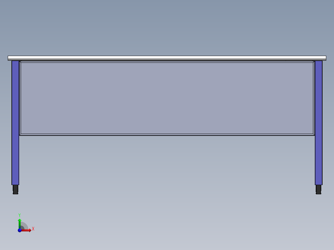 侧片式组装办公桌前视图