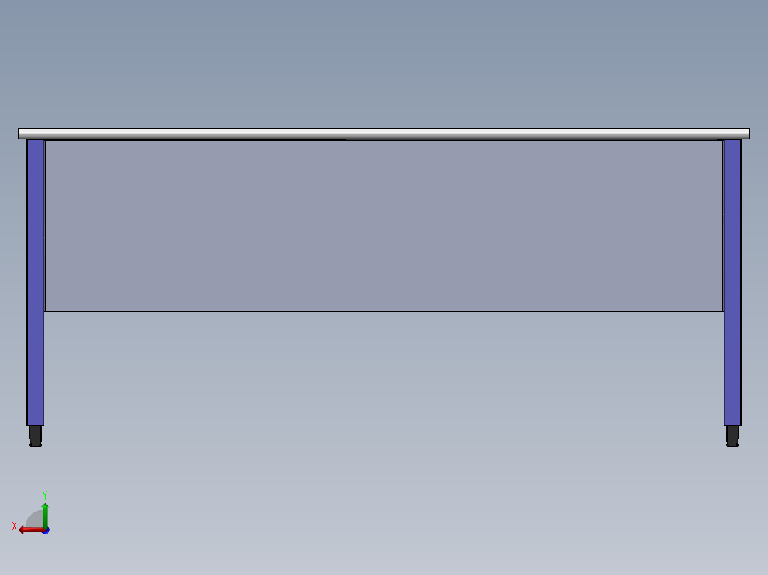 侧片式组装办公桌后视图