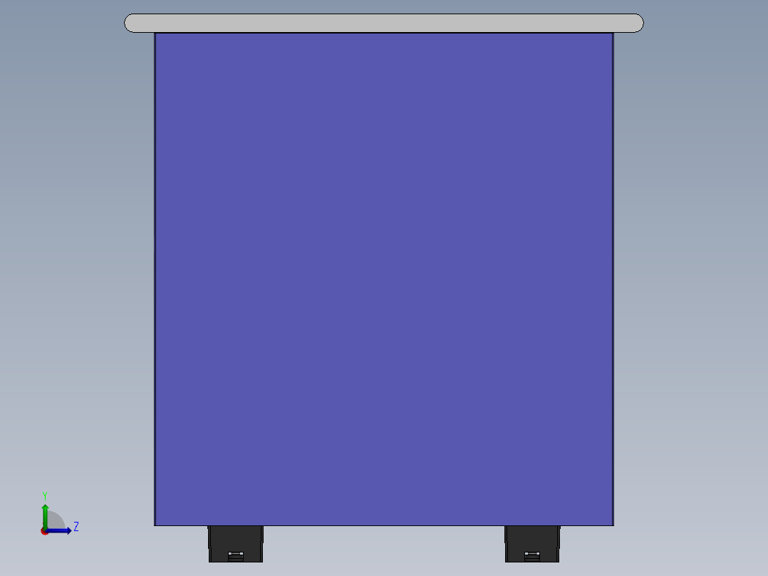 侧片式组装办公桌左视图