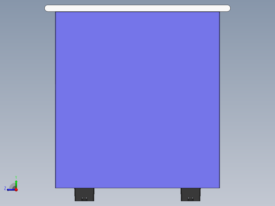 侧片式组装办公桌右视图