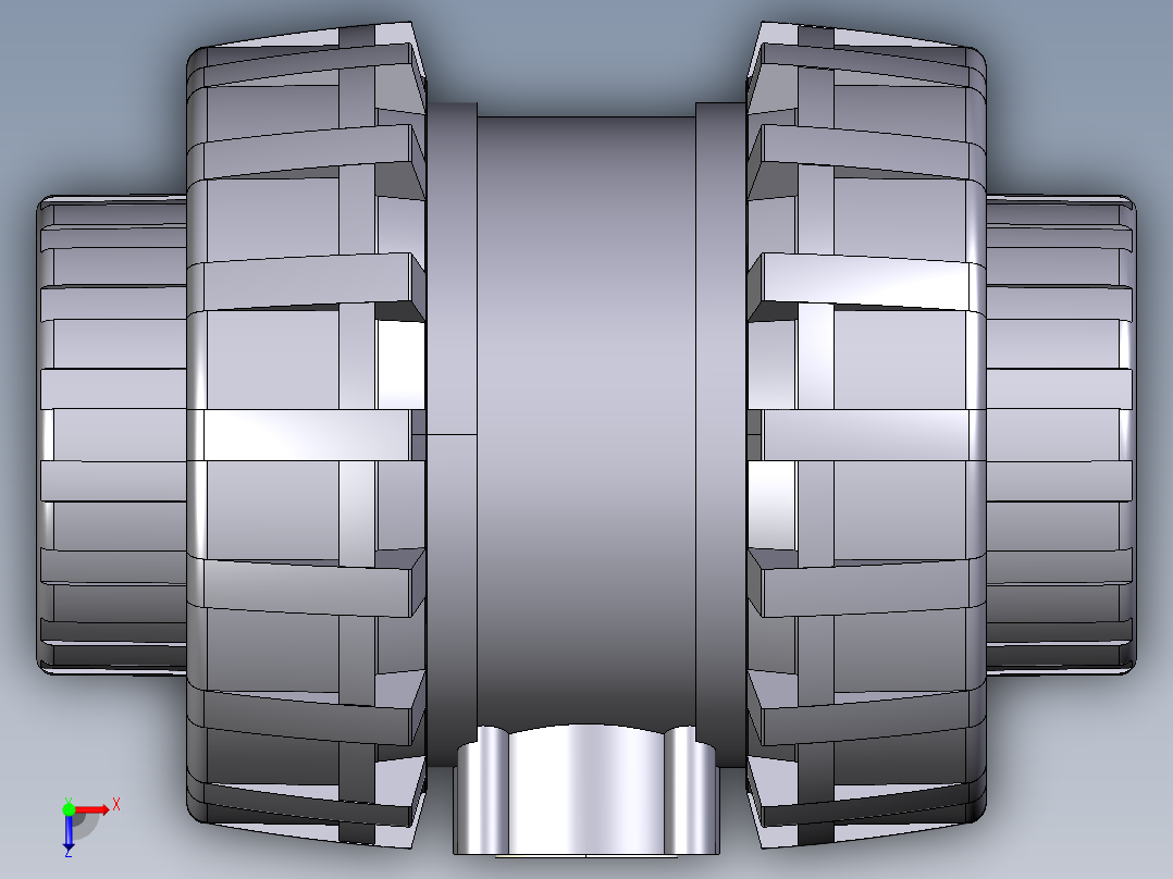 1SXEIV 女性端溶剂焊接EasyFit球形止回阀，公制系列俯视图
