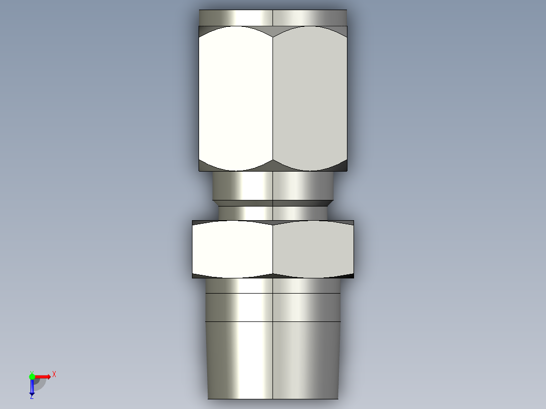 卡套式工业通用硬管接头6-6_fbu-s俯视图