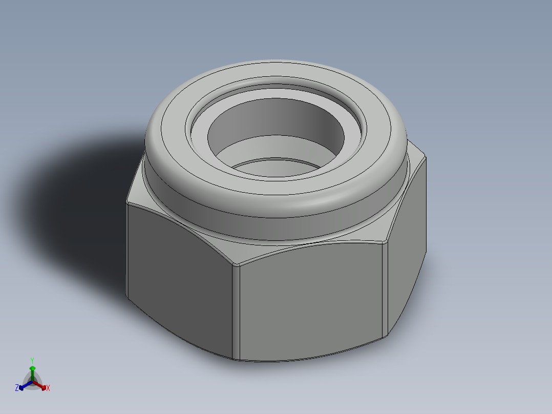 紧固件-0.3125 Lock Nut正等轴测图